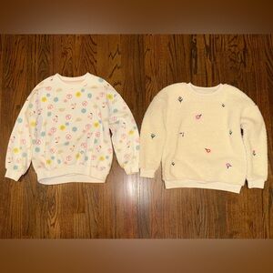 Tucker & Tate girls size 7 sweaters set of 2 Sherpa cream white peace winter